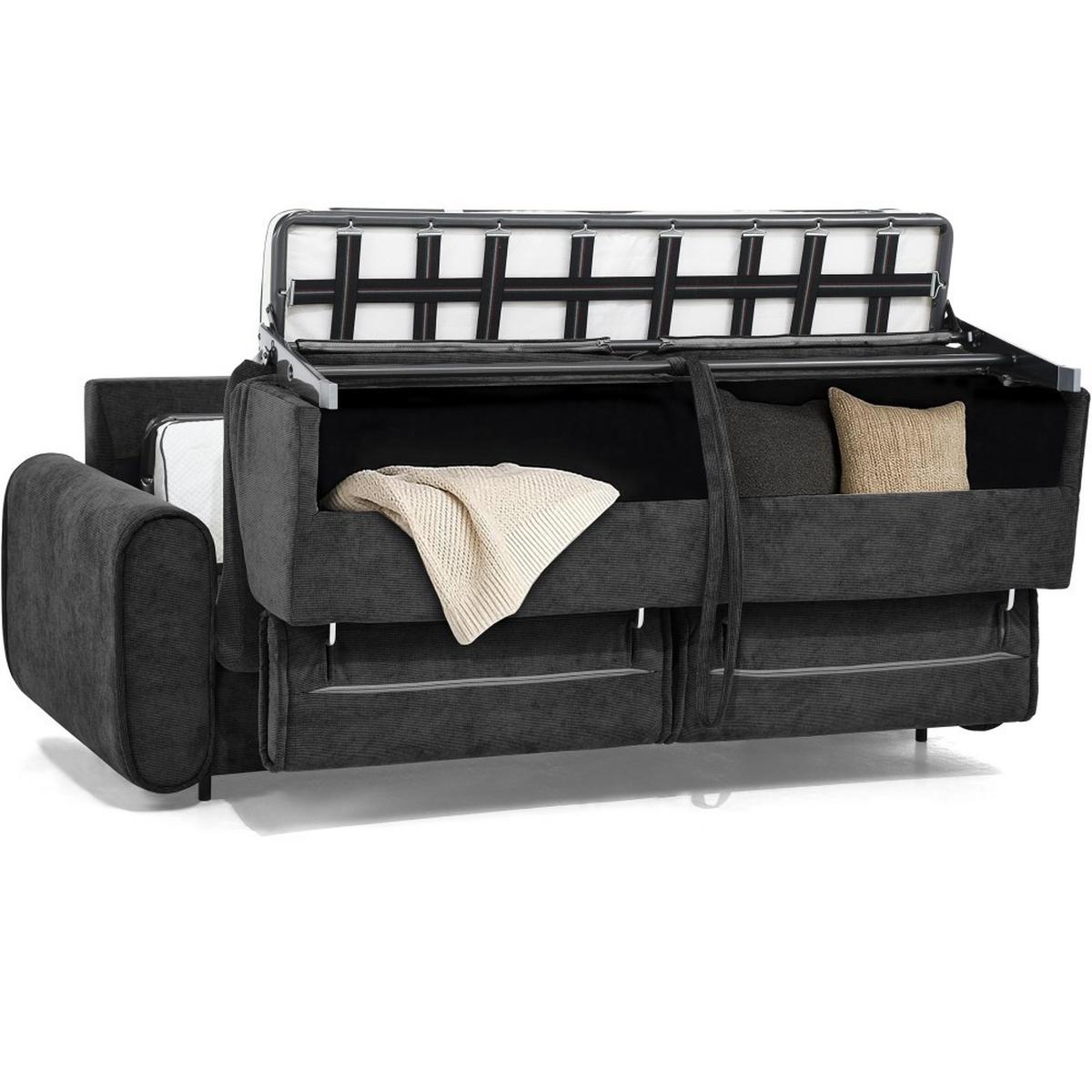 SCHLAFSOFA Pavarti mit italienischem Gestell, 140x195, Schwarz - Schwarz, Holzwerkstoff/Textil (194/88/100cm) - Beautysofa