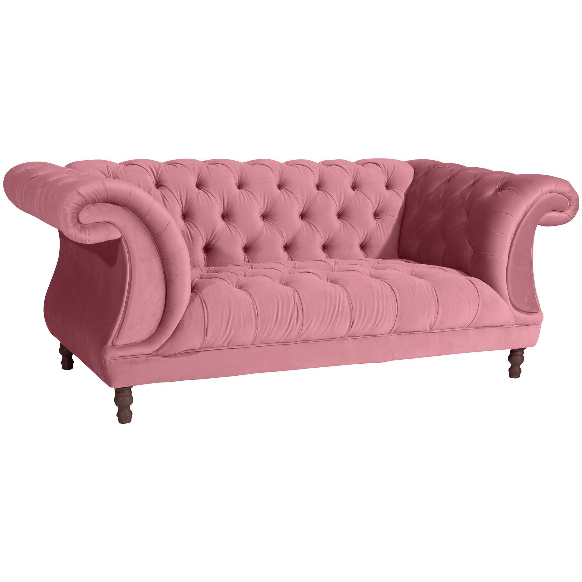 CHESTERFIELD Sofa 2-Sitzer Kaylin Samtvelours rosé - Rosa, Kunststoff (200/80/100cm) - 58aufmkessel