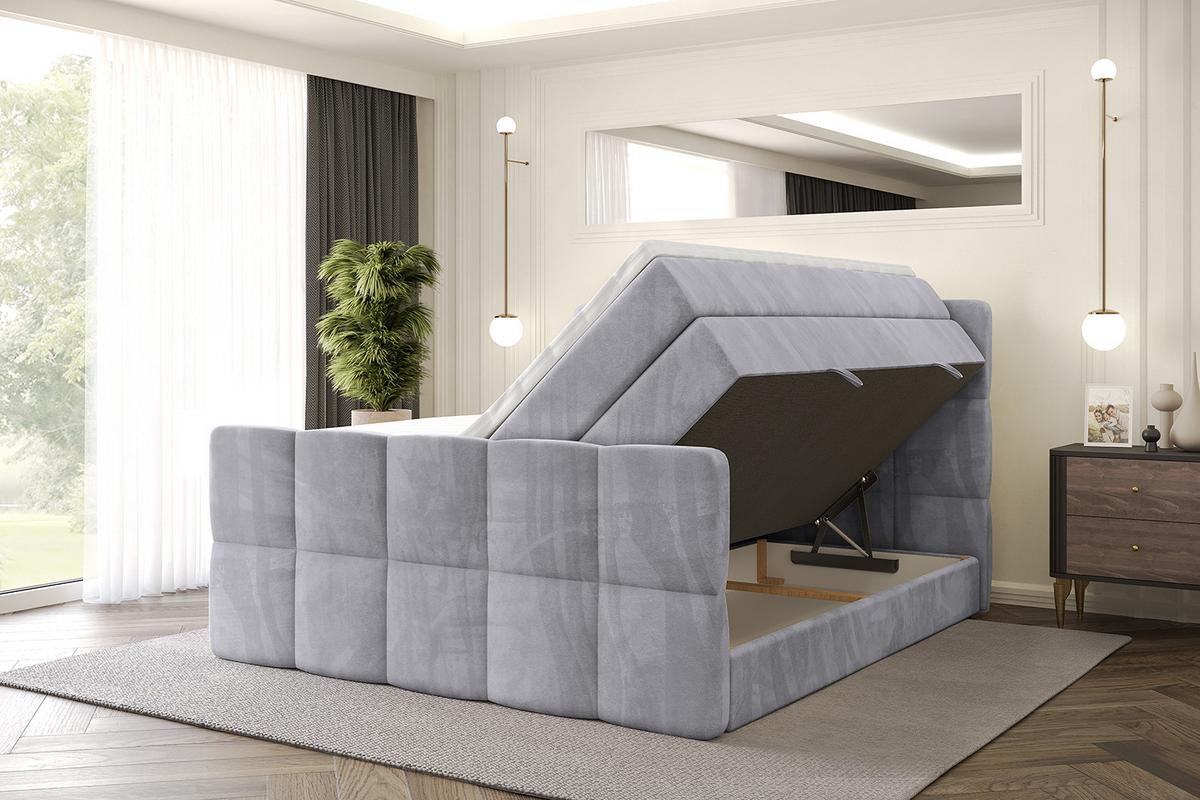 BOXSPRINGBETT mit Matratze und Lattenrost - LIRO-Z KING-180x200 - Grau Monolith - Grau, Holzwerkstoff (180/200cm) - ALTDECOR