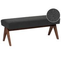 POLSTERBANK Bouclé Schwarz/Dunkelbraun Tamre - Schwarz, Textil (118/48/46cm) - Beliani