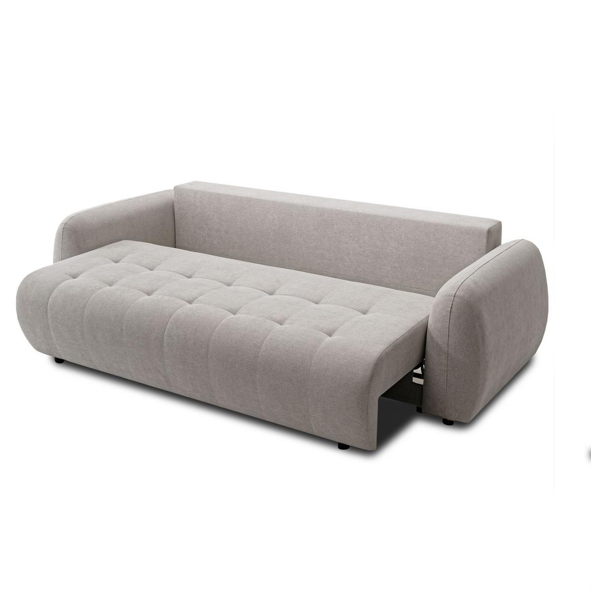 SOFA OMEGA Zweisitzer mit Schlaffunktion, Rosa 27 - Beige, Textil (252/92/105cm) - Lookway