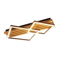 LED-DECKENLEUCHTE Wolfy 41.6/8.8/56.6 cm - Dunkelbraun, Metall (56.6/41.6/8.8cm) - ZMH