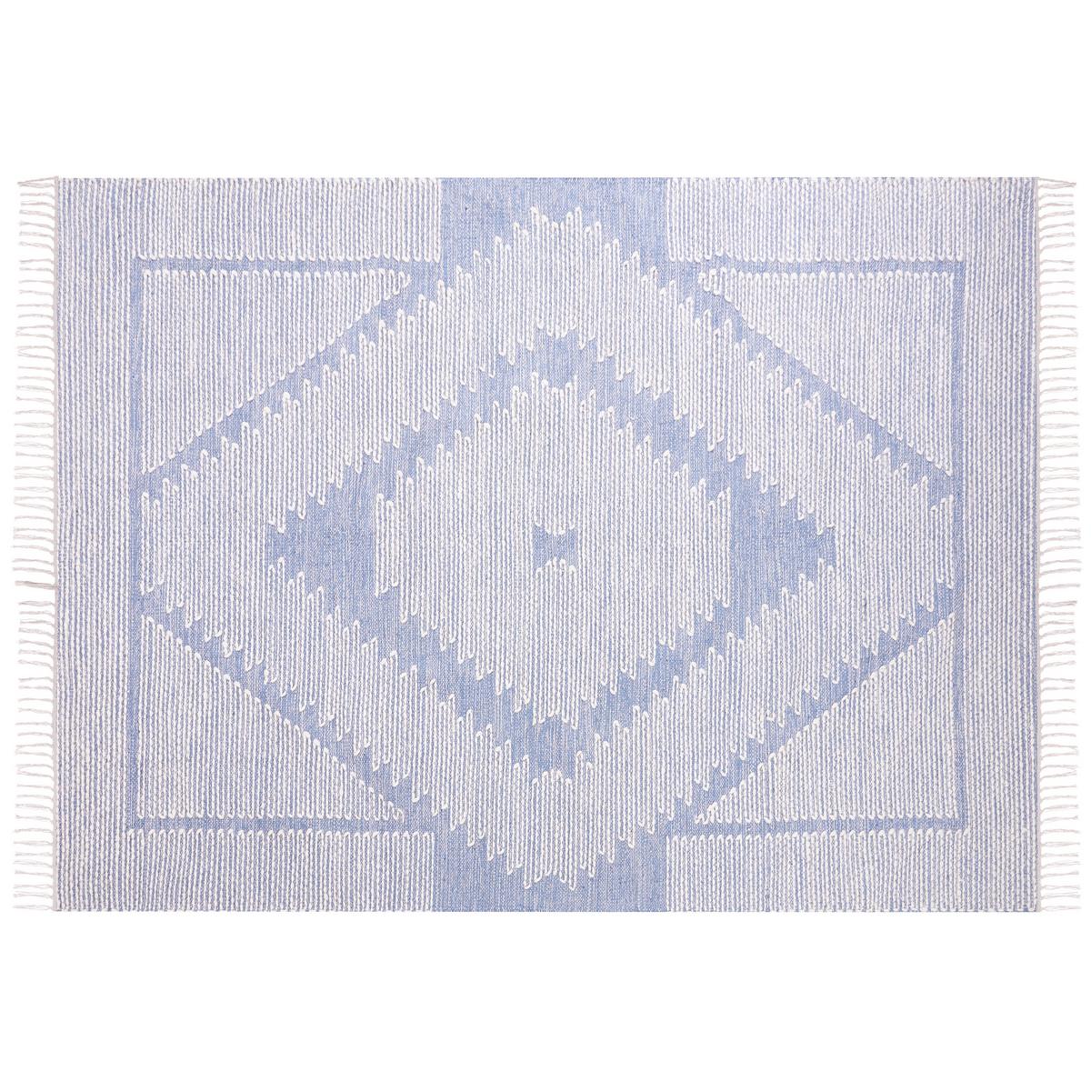 KURZFLOR-TEPPICH Ansar 230/160 cm - Blau, Textil (160/230cm) - Beliani