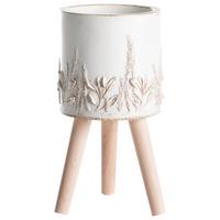 BLUMENTOPF Weiß Preweza - Beige/Creme, Naturmaterialien (43cm) - Beliani