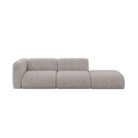 SOFA Ottomane Links MIRA-S3 296x89x70 Hellgrau Velours - Hellgrau/Schwarz, Holzwerkstoff/Kunststoff (296/70/89cm) - ALTDECOR
