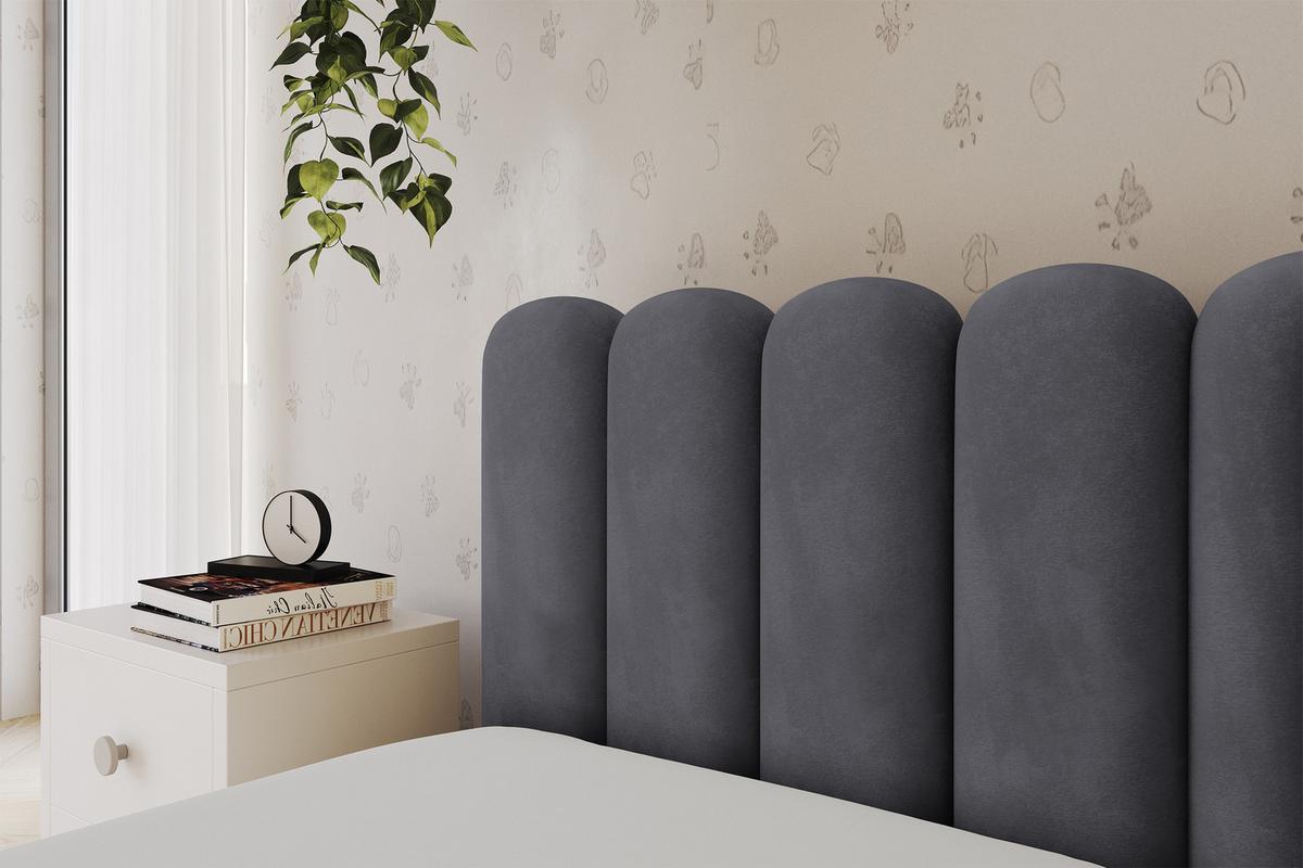 EINZELLBETT Jugendbett mit Bettkasten und Matratze H3/H4, Rechts - HUGY 100x200 Dunkelgrau - Dunkelgrau, Holzwerkstoff/Textil (100/200cm) - ALTDECOR