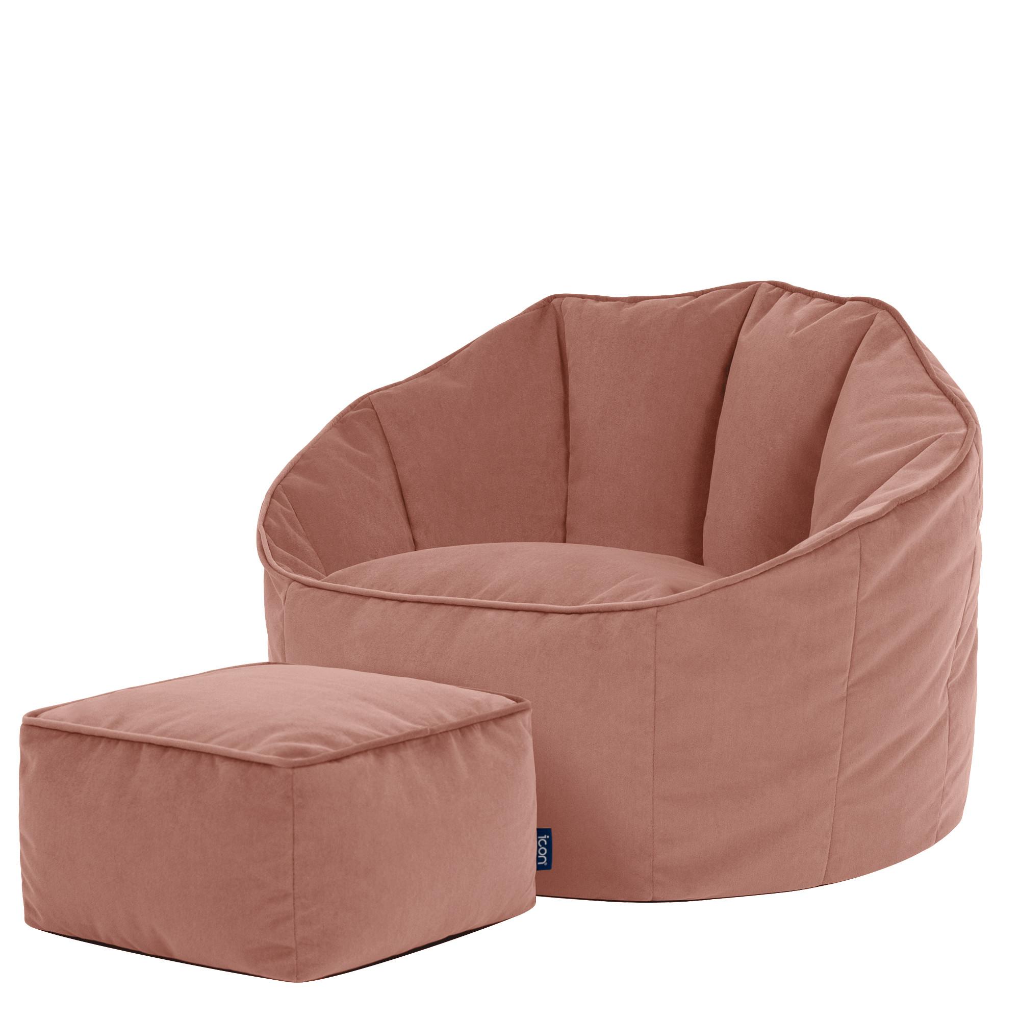 SITZSACK-SESSEL Sirena mit Hocker - Pink, Textil (77/64/74cm) - icon