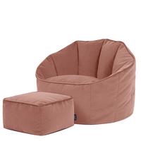 SITZSACK-SESSEL Sirena mit Hocker - Pink, Textil (77/64/74cm) - icon