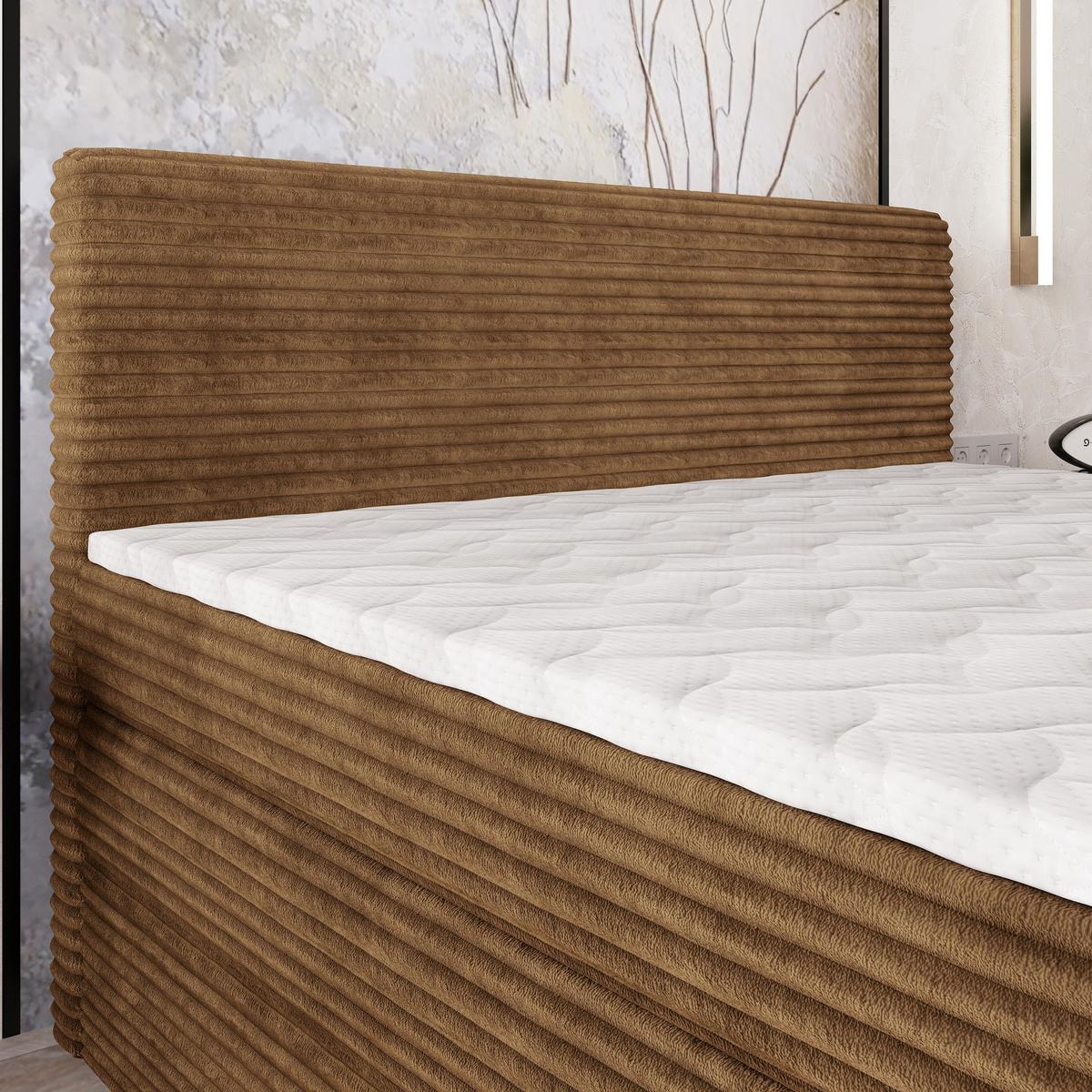 BOXSPRINGBETT LUNERA 160x200 cm mit Matratze und Topper - Kupferfarben - Kupferfarben, Holz (160/200cm) - MASSENO