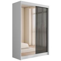 KLEIDERSCHRANK VESLI - 120 cm - Weiß|Grau - Weiß/Grau, Holzwerkstoff (120/215/61cm) - ALTDECOR