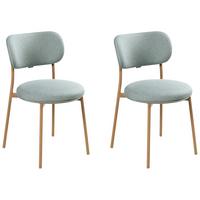 ESSZIMMERSTUHL 2er-Set Mintgrün Casey - Braun/Mintgrün, Textil (43/76/50cm) - Beliani