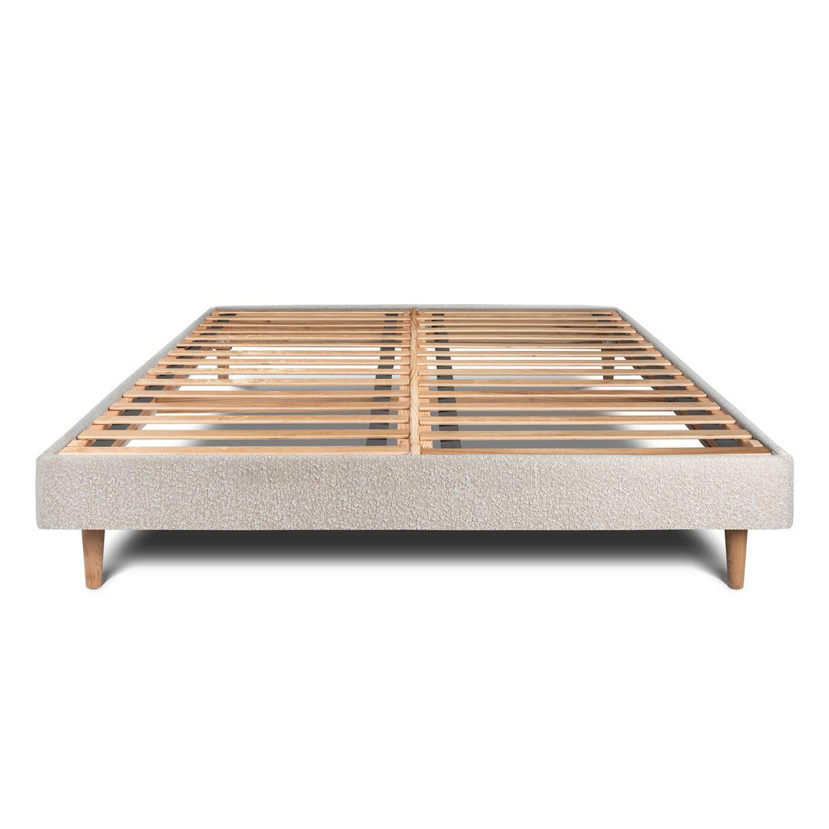 LATTENROST – Bouclé-Stoff– Bausatz zur Selbstmontage - 180x200 cm - Beige, Karton/Holz (180/200cm) - Sommeil de Plomb