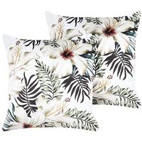 DEKOKISSEN 2er-Set Bunt 45/45 cm Okra - Multicolor, Textil (45/45cm) - Beliani