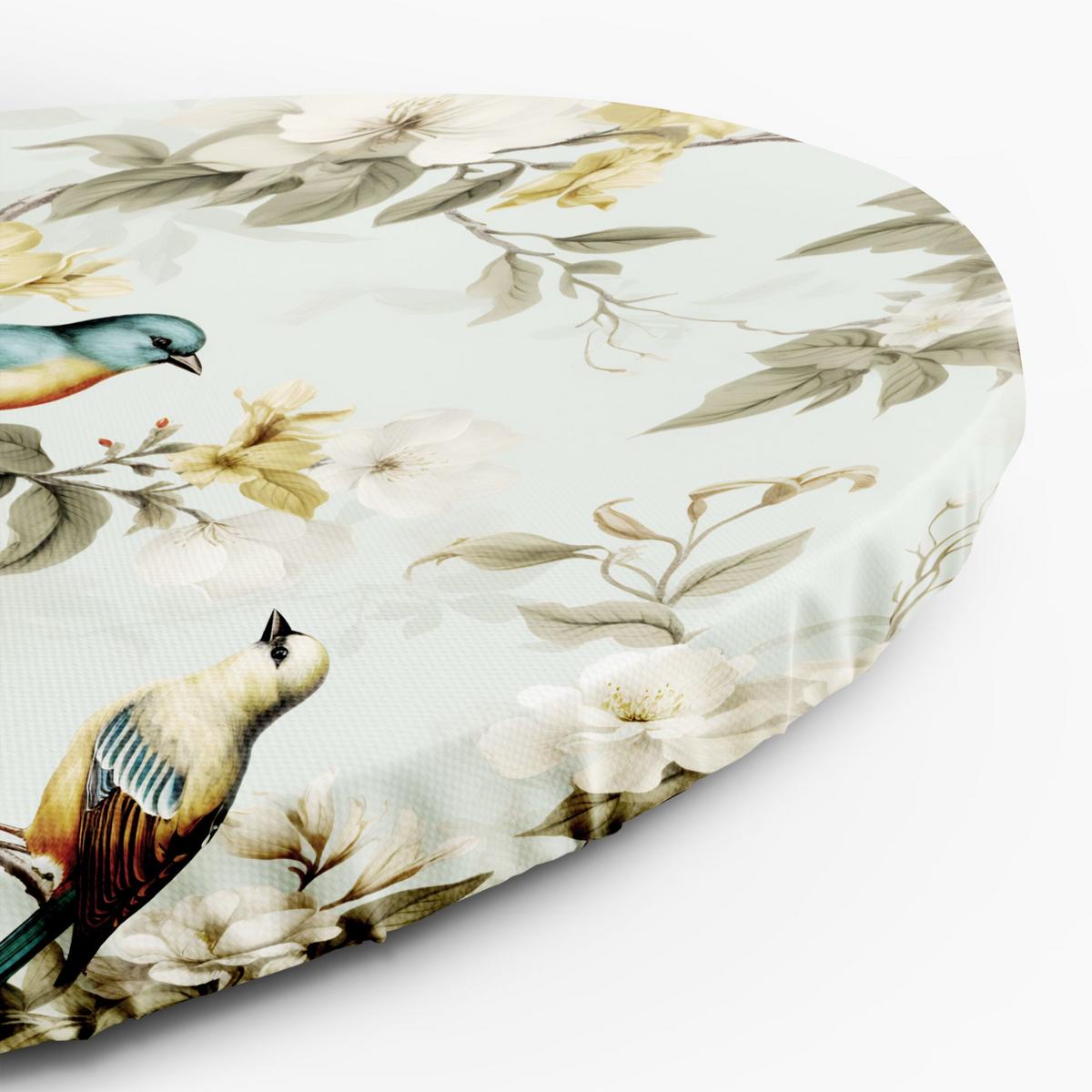 RUNDES BILD Grün 60/60 cm - Beige/Grün, Textil (60/60cm) - KUNSTLOFT