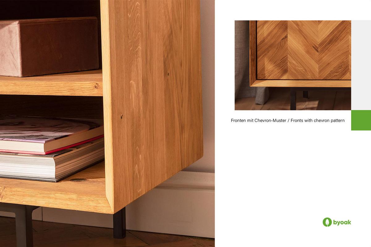 KOMMODE BREIT LEON Kernbuche - Kernbuche, Holz (144/80/45cm) - byoak