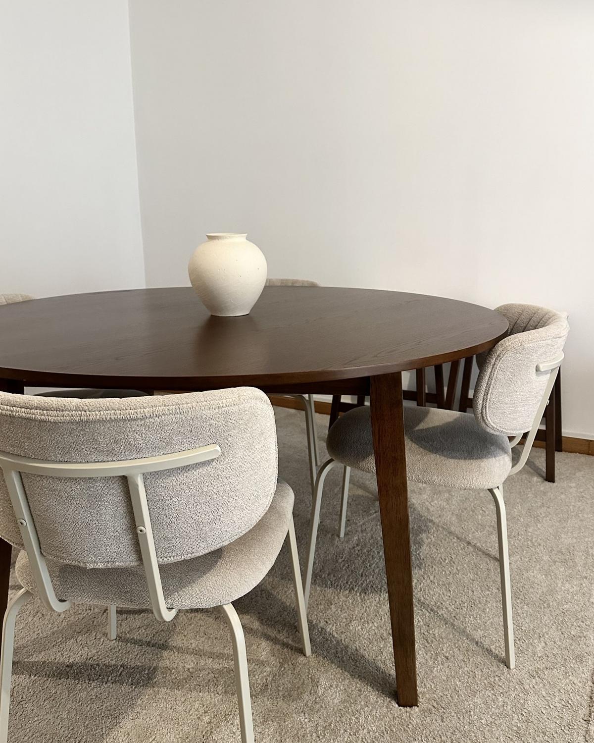 ESSTISCH Dunkle Eiche 140/140 cm Huntley - Dunkelbraun, Holzwerkstoff (140/140/75cm) - Beliani