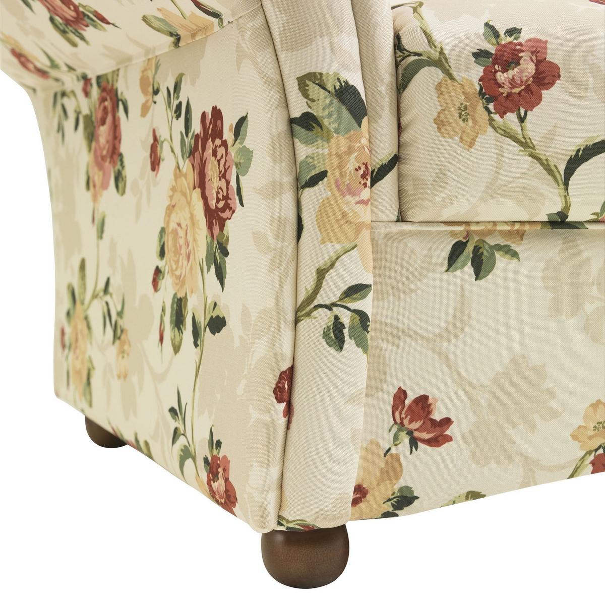 SOFA 2-Sitzer Kama Bezug Flachgewebe Buche nussbaum dunkel / multi - Blaugrau, Kunststoff (151/85/81cm) - 58aufmkessel