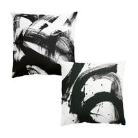 DEKOKISSEN 2er-Set Onyx in Bewegung Duo 40/40 cm - Schwarz, Textil (40/40cm) - Bilderwelten