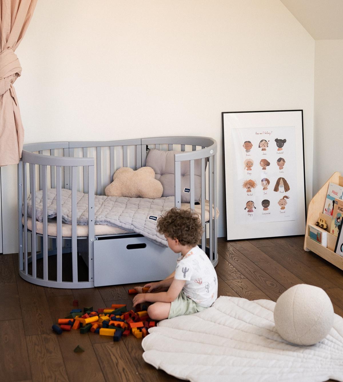 BABY Bett-Schublade - Grau, Holz - waldin