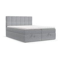 BOXBETT Savio 200/200 cm Grau im Riva Stoff - Schwarz/Grau, Holz/Holzwerkstoff (200/200cm) - AltaBeds