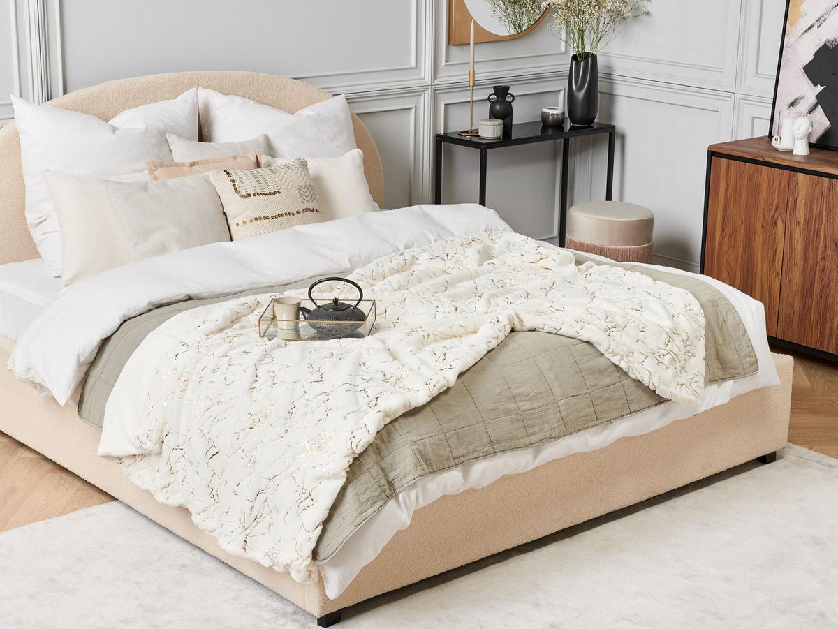 DECKE Creme Godavari 150/200 cm - Creme, Textil (150/200cm) - Beliani
