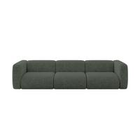 MODULARES Sofa 3-SITZER MIRA-S2 319x89x70 Grün cm Velours - Schwarz/Grün, Holzwerkstoff/Kunststoff (319/70/89cm) - ALTDECOR