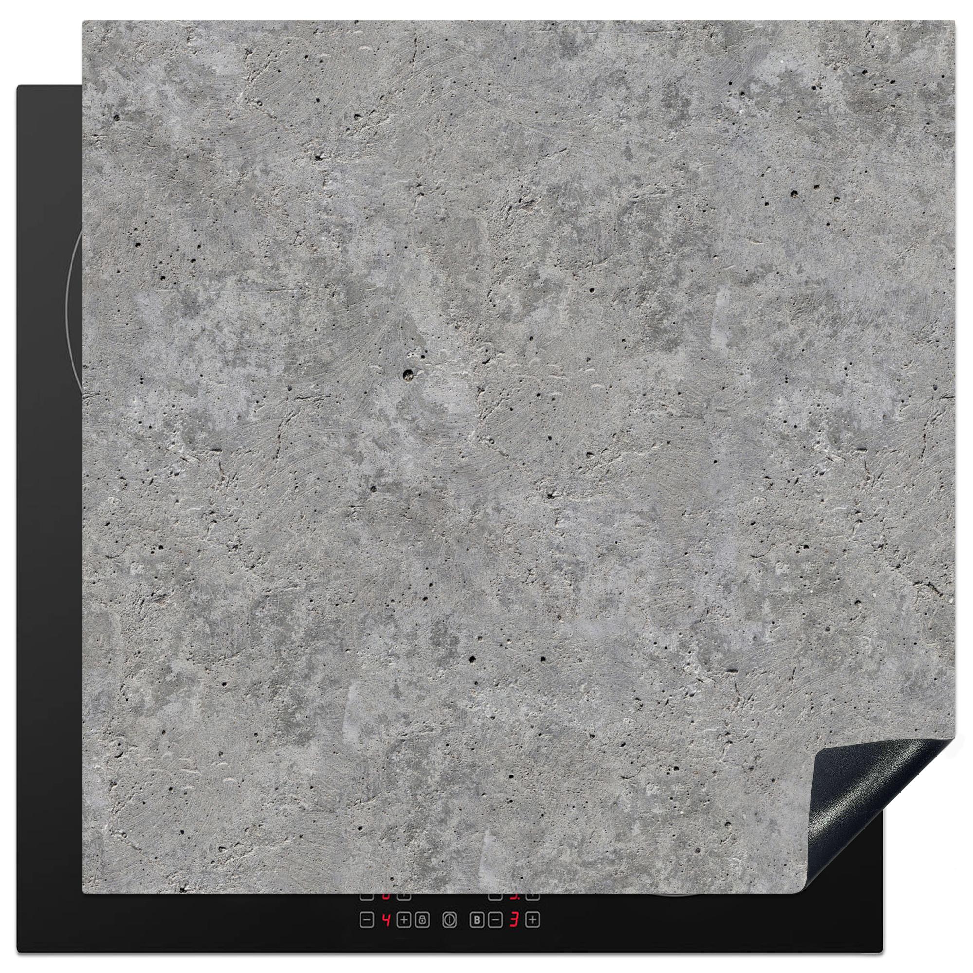 HERDABDECKPLATTE Beton - Schiefer - Grau - Struktur aus Beton Induktionsmatte 78x78 cm - Hellgrau, Kunststoff (78/78/0.2cm) - MuchoWow