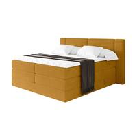 BOXSPRINGBETT mit Matratze H3/H4 - EVON KING - 180x200 cm Senfgelb - Dunkelgelb, Holzwerkstoff (180/200cm) - ALTDECOR