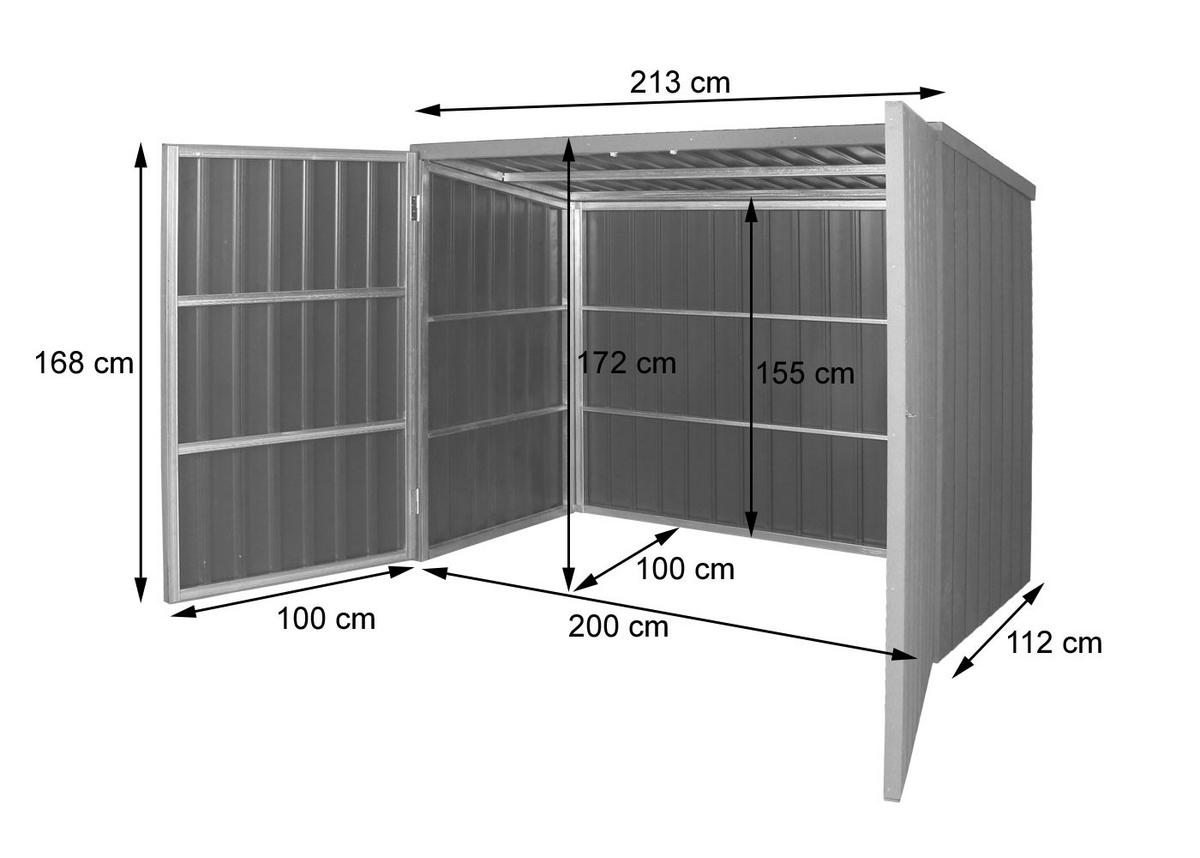 MÜLLTONNENVERKLEIDUNG Braun - Braun, Metall (213/172/112cm) - MCW