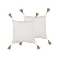 DEKOKISSEN 2er-Set Hellbeige 45/45 cm Azalea - Beige, Textil (45/45cm) - Beliani