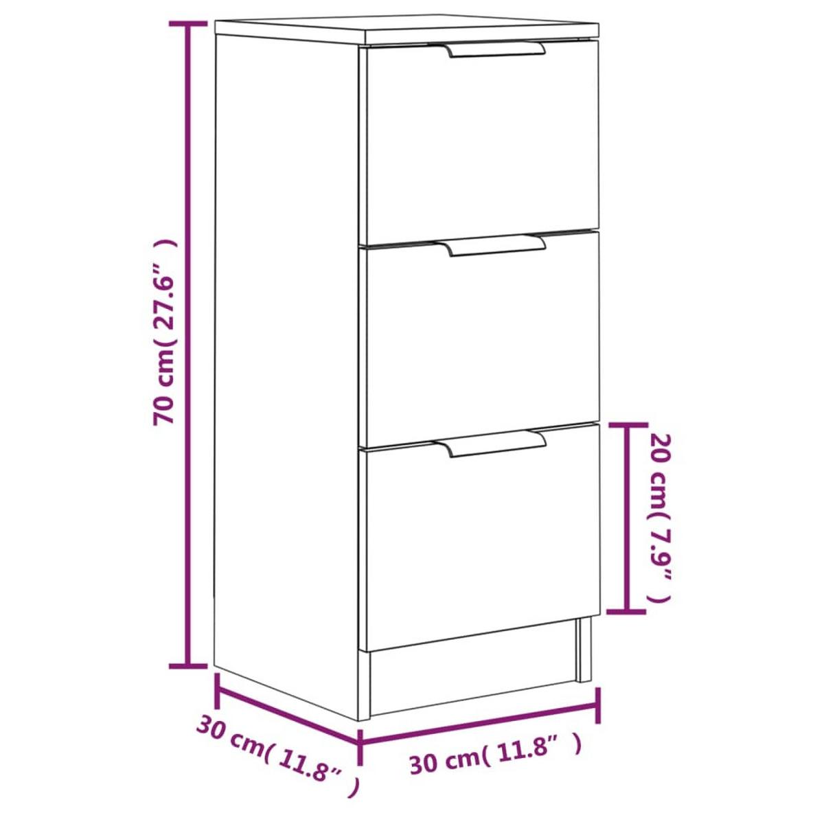 KOMMODE Bennett 30/30/70 cm 2er-Set - Weiß, Holzwerkstoff (30/70/30cm) - Nettlife