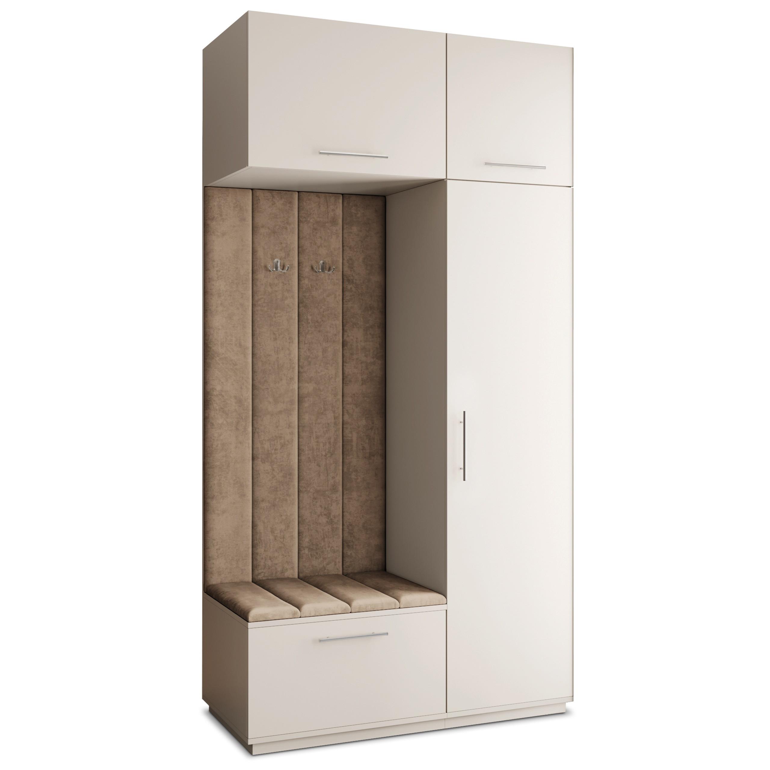 GARDEROBENSCHRANK REMA 120/240/60 cm Modern Garderobe-Set Kaschmir - Kaschmir/Mokka, Holzwerkstoff (120/240/60cm) - MASSENO