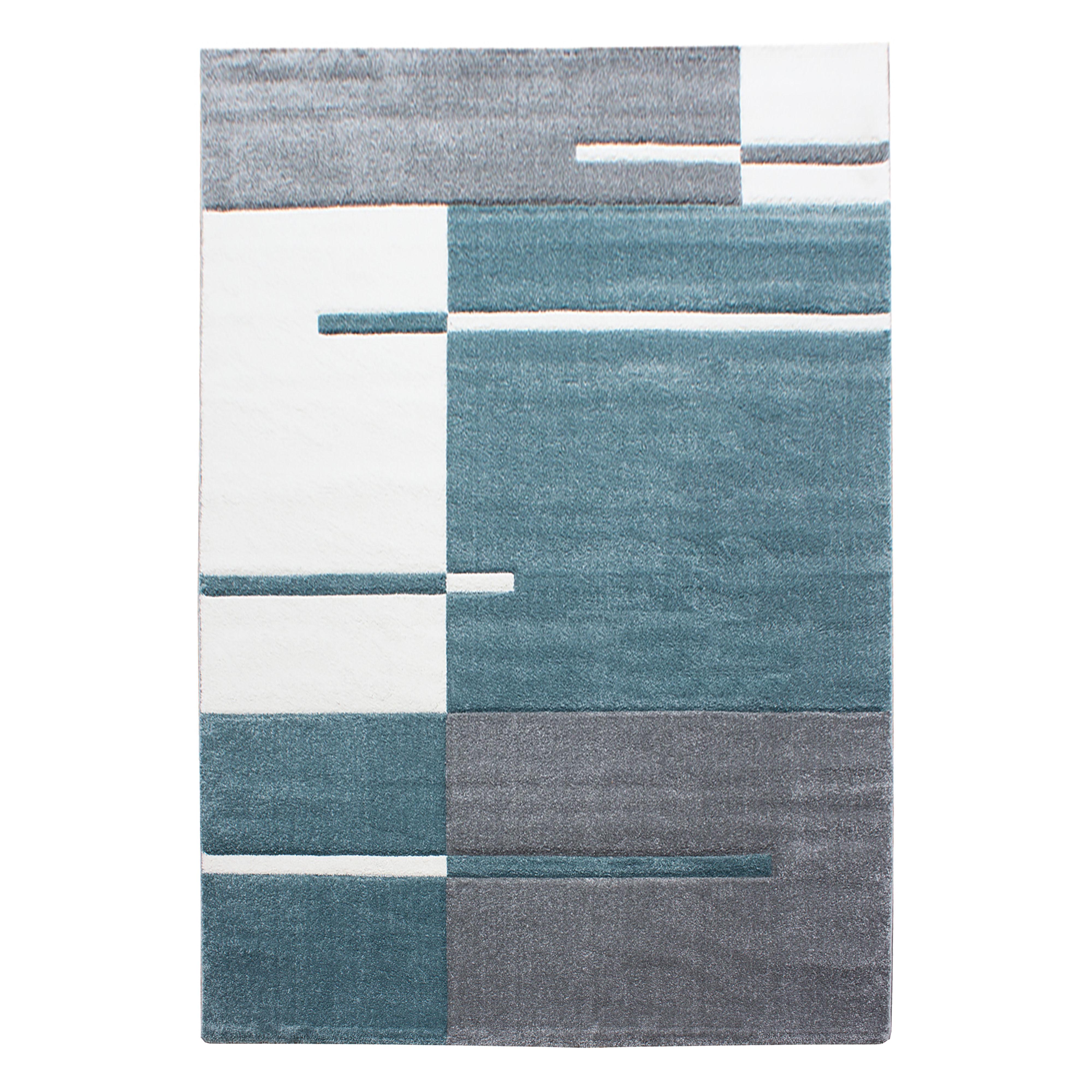 KURZFLORTEPPICH LATEMAR, kariert, Blau, 160 x 230 cm - Blau, Textil (230/160cm) - KADIMA DESIGN