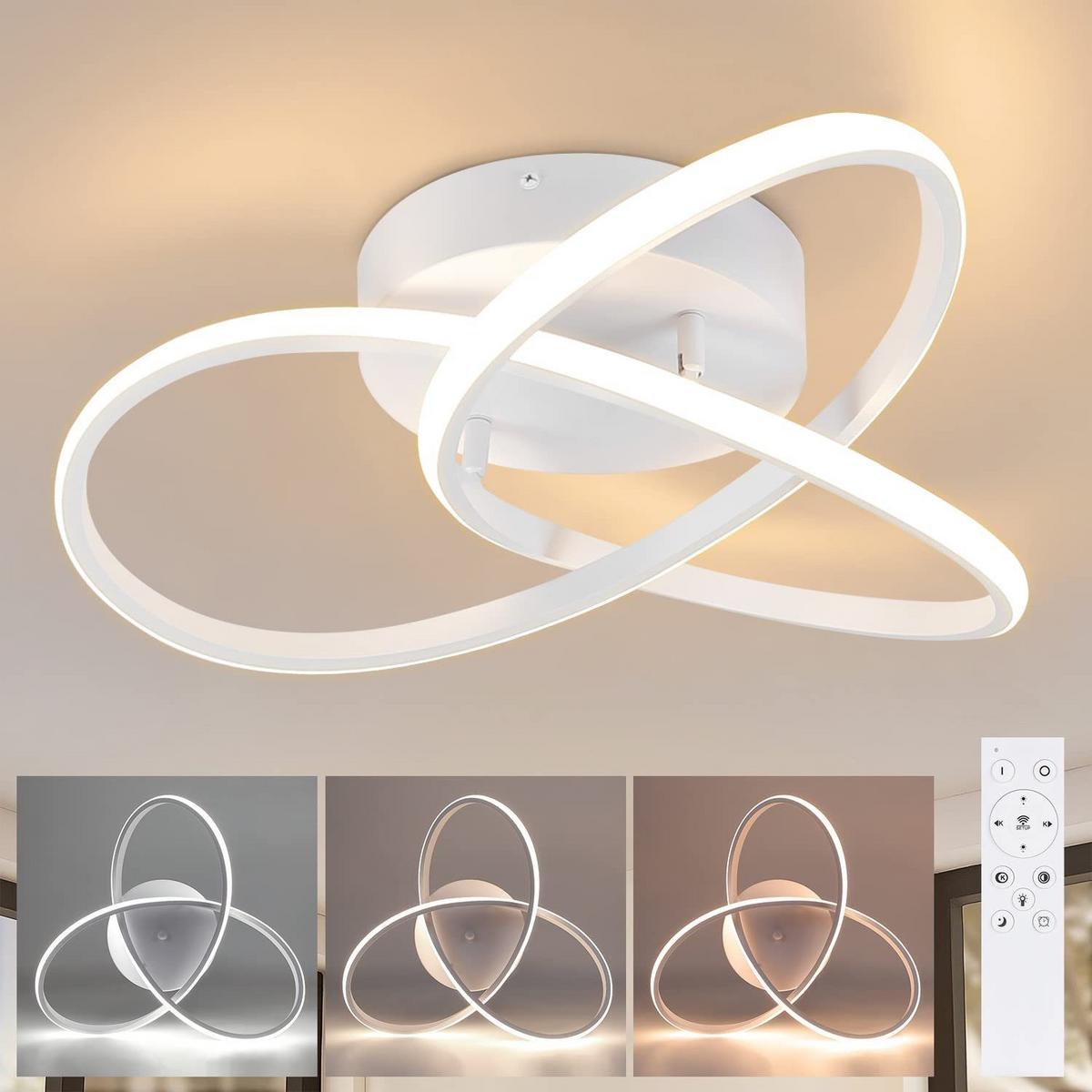 LED-DECKENLEUCHTE Möbius 40/40/14 cm - Weiß, Kunststoff (40/40/14cm) - Nettlife