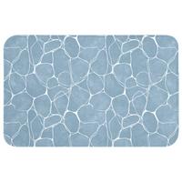 BADEMATTE Organisch - Muster - Blau 80x50 cm - Hellblau, Textil (80/50cm) - OnlyWow