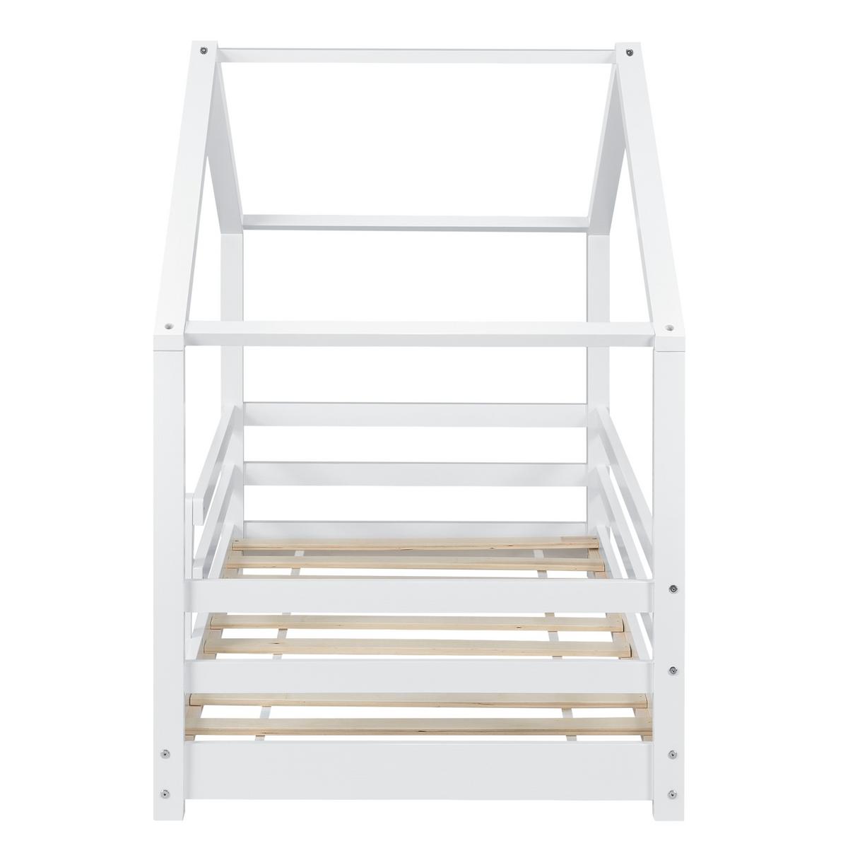 HAUSBETT Knätten - Weiß, Holz (90/200cm) - [en.casa]