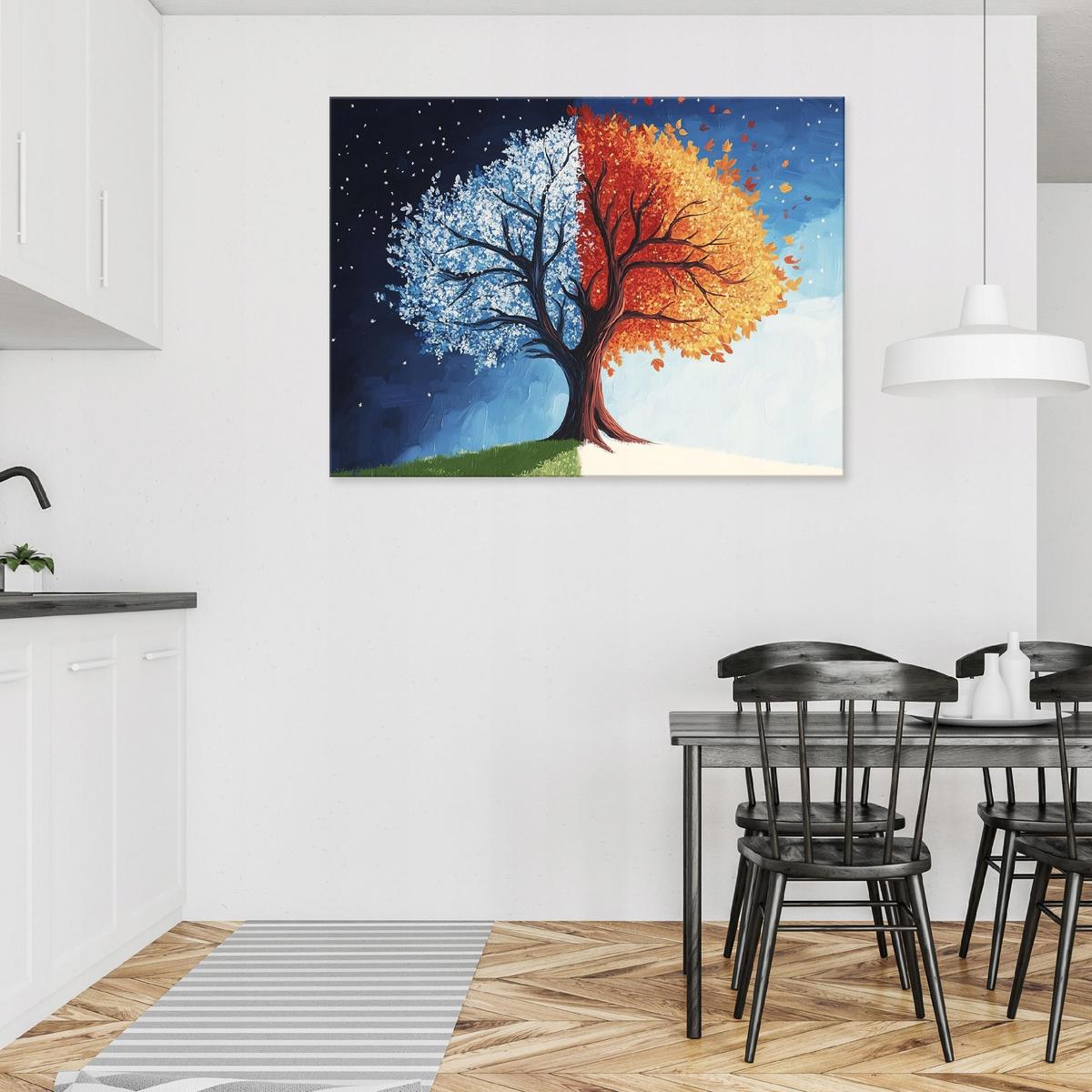 LEINWANDBILD Abstrakt Baum Bunt Modern 60x40 - Multicolor, Holzwerkstoff (60/40cm) - Wallarena