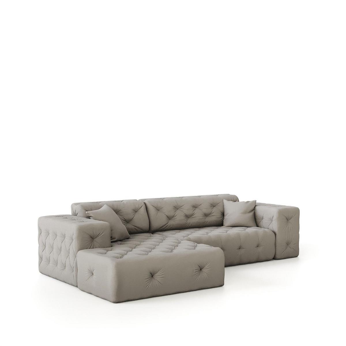ECKSOFA Chantal - Grau, Holzwerkstoff/Textil (266/171cm) - Fun Möbel