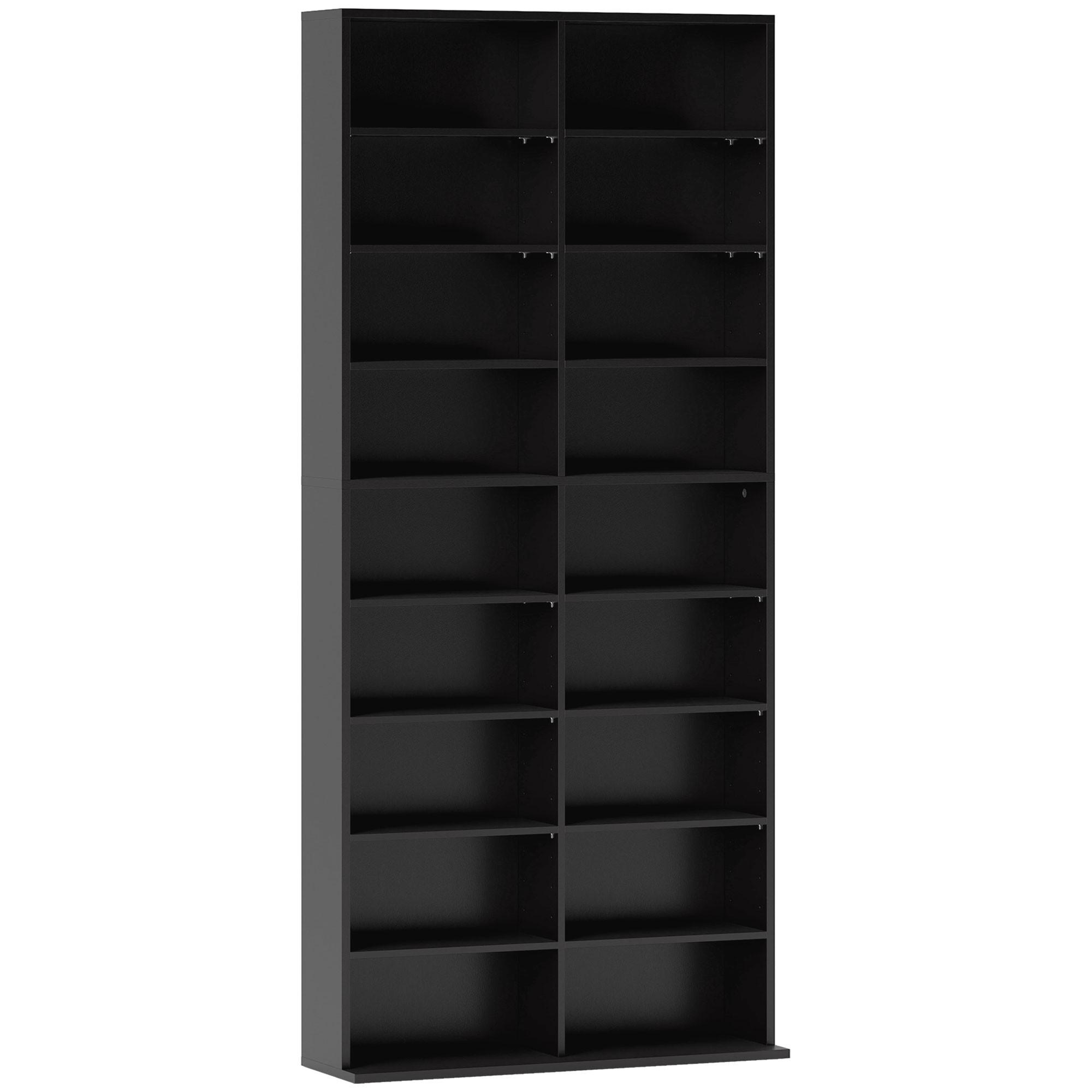 CD-REGAL Spanplatte Schwarz - Schwarz, Holzwerkstoff (24/175/78.5cm) - HOMCOM