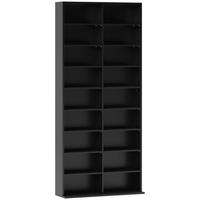 CD-REGAL Spanplatte Schwarz - Schwarz, Holzwerkstoff (24/175/78.5cm) - HOMCOM