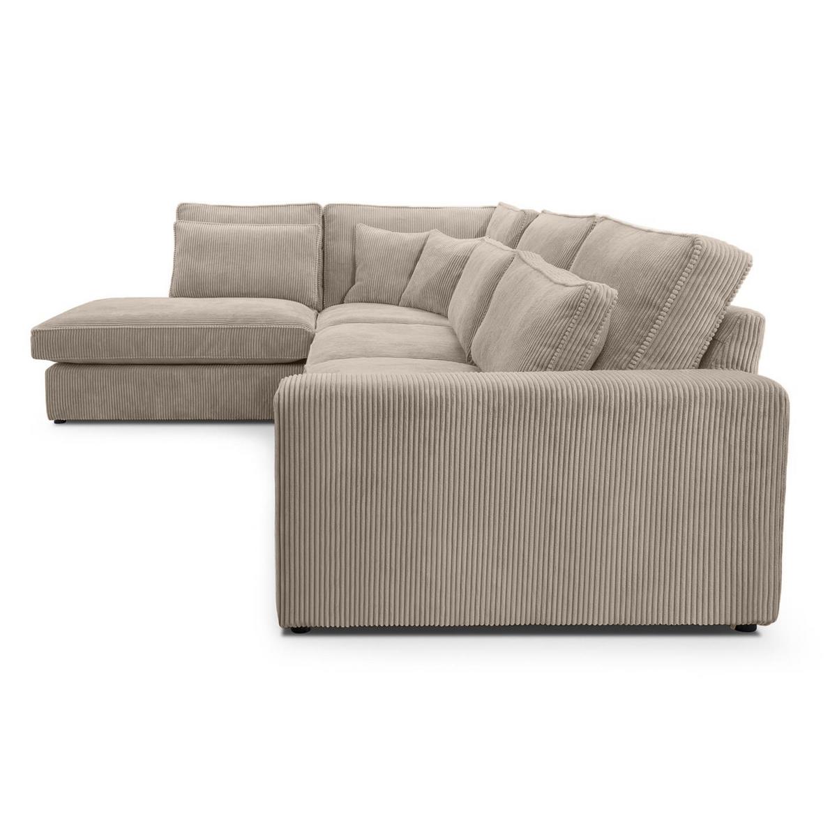 ECKSOFA Parma ohne Schlaffunktion cappuccino links - Schwarz/Cappuccino, Textil (314/224cm) - Beautysofa