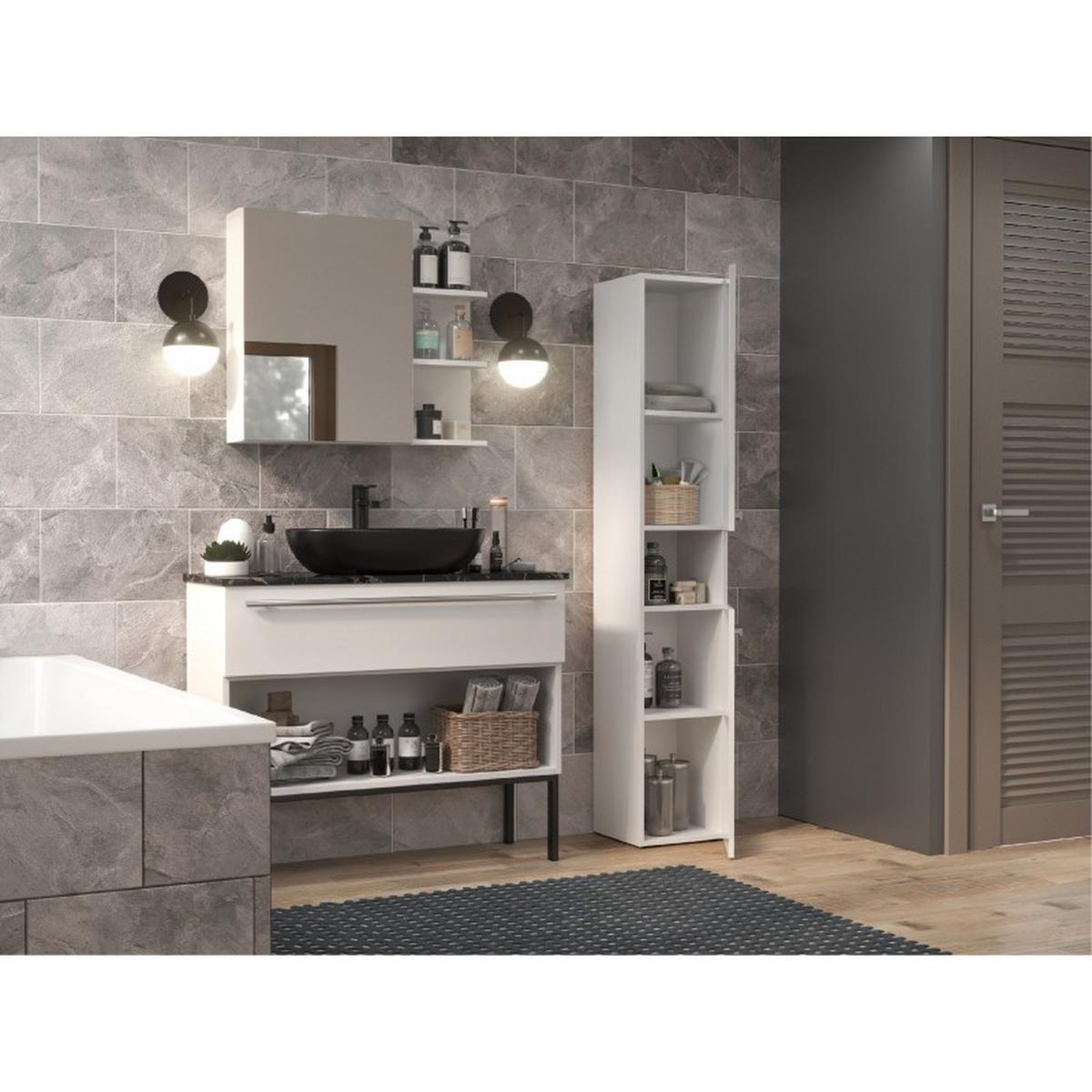 BADEZIMMERSCHRANK Weiß 31/174/30 - Weiß, Holzwerkstoff (31/174/30cm) - RAUMHIRSCH FURNITURE