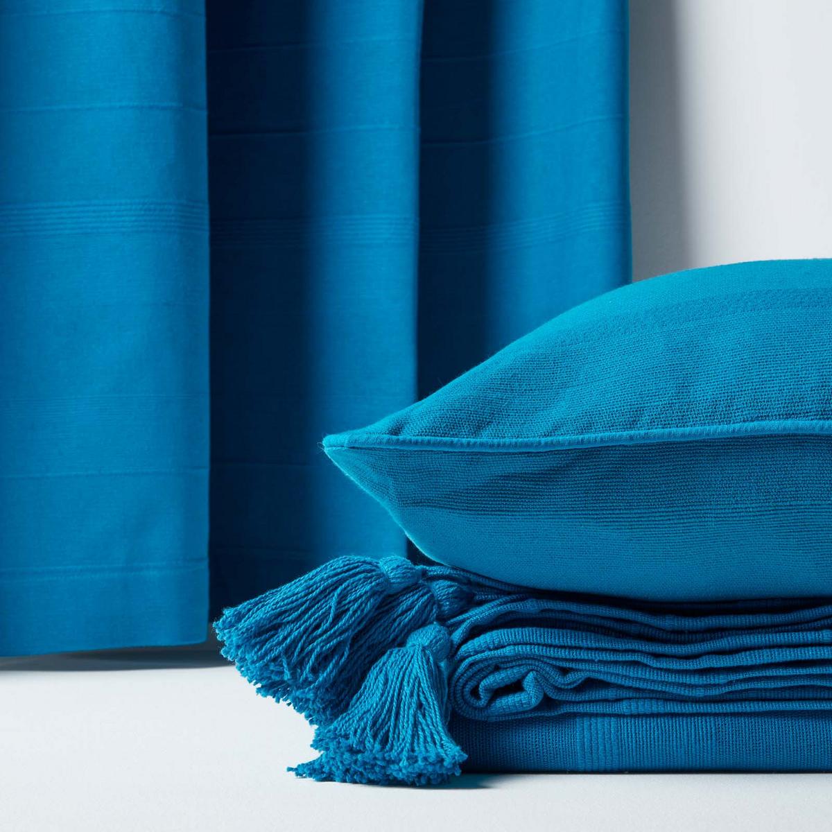 ÖSENVORHANG Rajput blickdicht 2er-Set, 167/182 cm - Petrol, Textil (167/182cm) - Homescapes