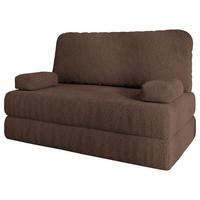 BETTSOFA KESTE aus Schaumstoff Bucle-Stoff Braun Schlaffunktion - Braun, Textil (140/86/60cm) - MASSENO