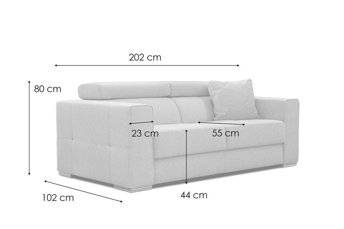SOFA QUARTZ 3-Sitzer mit Ausziehsitz, orange - Orange, Holzwerkstoff/Textil (202/80/102cm) - Wozimo