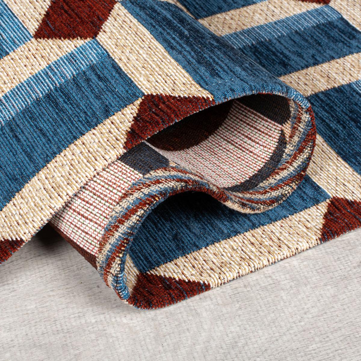 TEPPICH COQUET, geometrisch, Blau, 155 x 230 cm - Blau, Textil (155/230cm) - KADIMA DESIGN