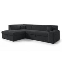 ECKSOFA L Form Minosa Schwarz 260/175/71 cm Links mit Schlaffunktion - Schwarz, Kunststoff/Textil (260/175cm) - AX Living