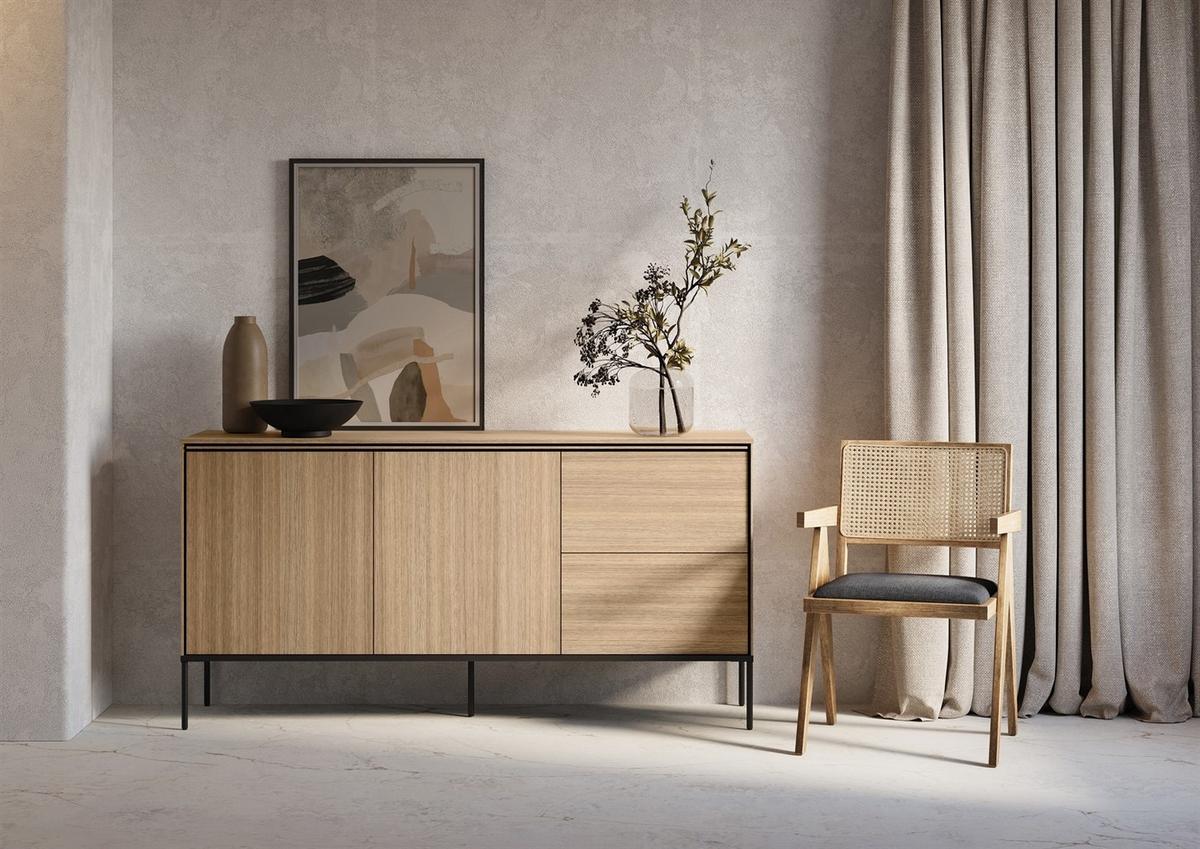 KOMMODE VISSO VI-04 Eiche linear - Eichefarben, Holzwerkstoff (167/85/41cm) - Lookway