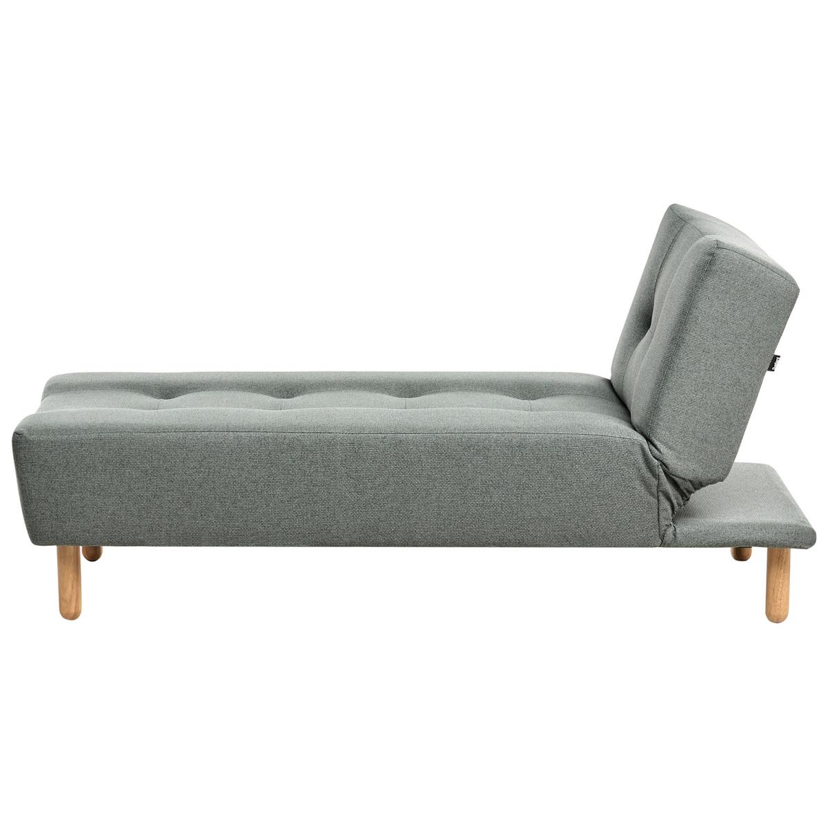 CHAISELONGUE Stoff Grün Alsten - Braun/Grün, Textil (75/80/161cm) - Beliani