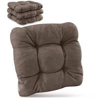 STUHLKISSEN HighLux SK 40/40/8cm Taupe (4tlg) - Taupe, Textil (40/40/32cm) - Beautissu 